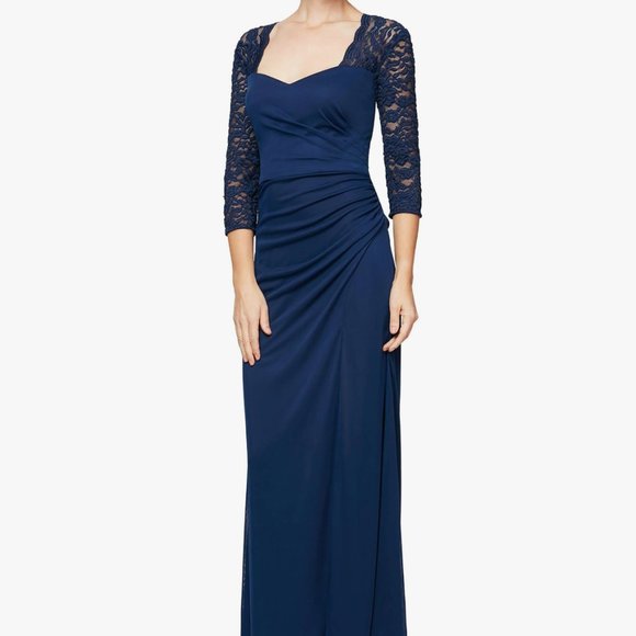 Alex Evenings Women's Plus Size Long Sleeve Sweetheart Neckline Dress size 18 - Picture 3 of 11